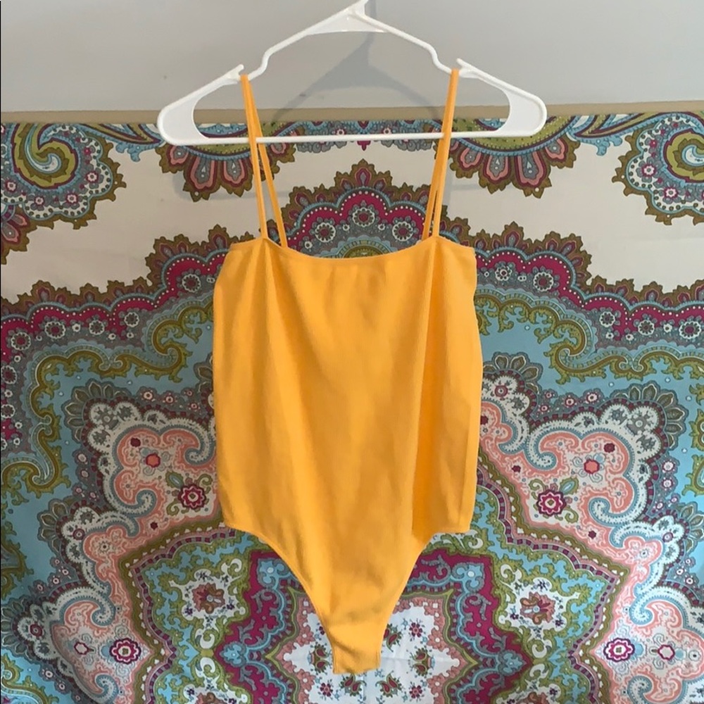 Yellow Ribbed Bodysuit